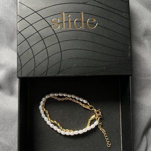 Gold & Pearl Bracelet - SLIDE JEWELS